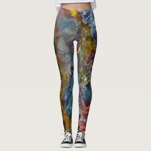 Versteinerte Holzstruktur Leggings (Vorderseite)