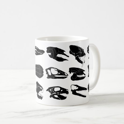 Versteinerte Schädel-Tasse Kaffeetasse (VorderseiteRechts)