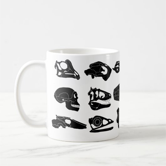 Versteinerte Schädel-Tasse Kaffeetasse (Links)