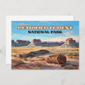 Versteinerte Wald Nationalpark Arizona Wüstenkarte (Vorne/Hinten)