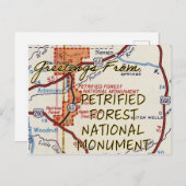 Versteinerte Waldlandkarte Vintage Karte (Vorne/Hinten)