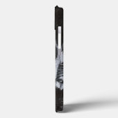 Versteinerte weiße Fische auf schwarzem Case-Mate iPhone Hülle (Rückseite / Links)