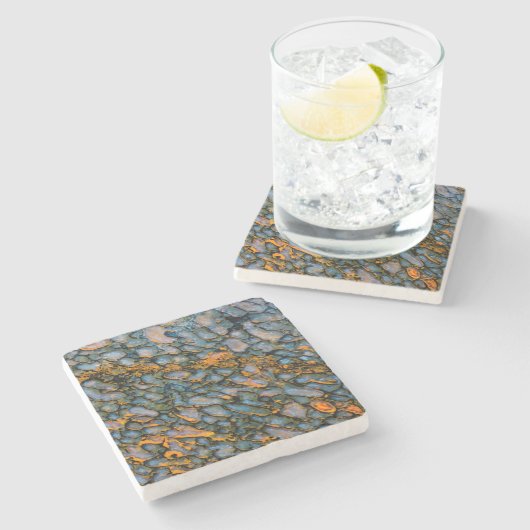 Versteinerter Dinosaurier-Knochen Steinuntersetzer (Seitenansicht)