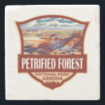 Versteinerter Forest National Park Illustration Re Steinuntersetzer<br><div class="desc">Versteinerte Forest Vektorgrafik Design. Der Park liegt im Nordosten von Arizona und hat große Vorkommen von versteinertem Holz.</div>