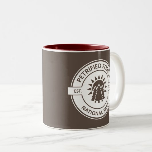 Versteinerter Forest National Park Sun Trees Zweifarbige Tasse (VorderseiteRechts)