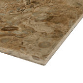 Versteinerter Marmorierungblick Browns Schneidebrett (Ecke)