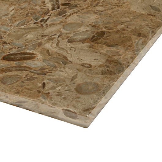 Versteinerter Marmorierungblick Browns Schneidebrett (Ecke)
