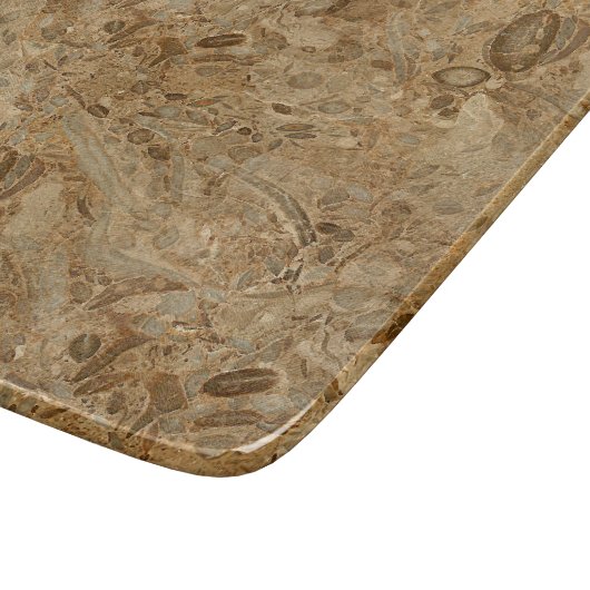 Versteinerter Marmorierungblick Browns Schneidebrett (Ecke)