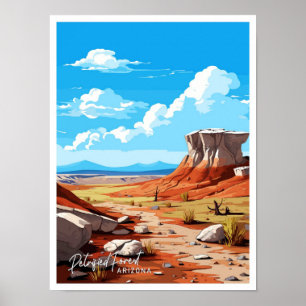 Versteinerter Wald Arizona Kunst Reise Illustratio Poster