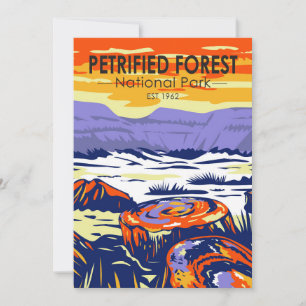 Versteinerter Wald Nationalpark Arizona Vintage Feiertagskarte