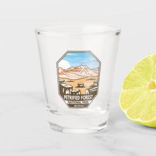 Versteinerter Wald Nationalpark Minimal Retro Schnapsglas