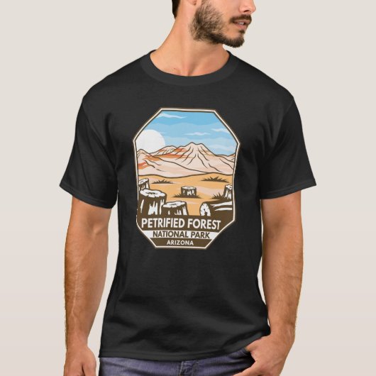 Versteinerter Wald Nationalpark Minimal Retro T-Shirt (Vorderseite)