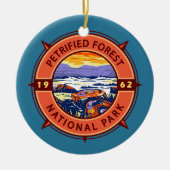 Versteinerter Wald Nationalpark Retro Kompass Keramik Ornament (Vorne)