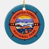 Versteinerter Wald Nationalpark Retro Kompass Keramik Ornament (Hinten)