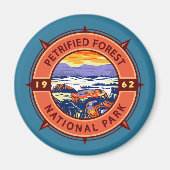 Versteinerter Wald Nationalpark Retro Kompass Magnet (Vorne)