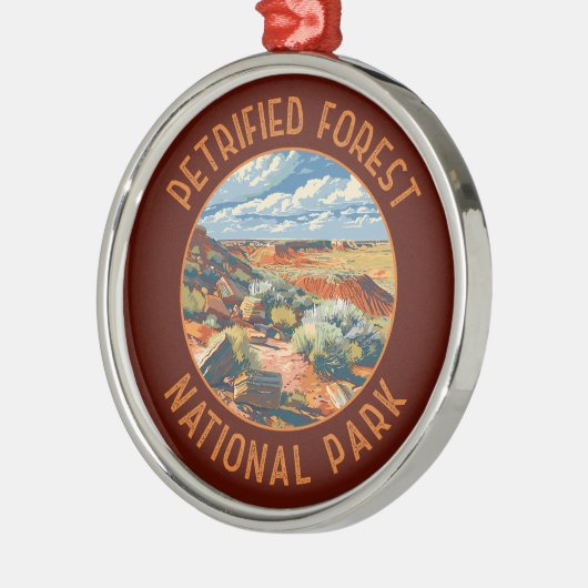 Versteinerter Wald Nationalpark Retro Not leidend Ornament Aus Metall (Links)