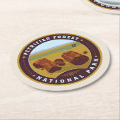 Versteinerter Wald-Nationalpark Runder Pappuntersetzer (Angewinkelt)