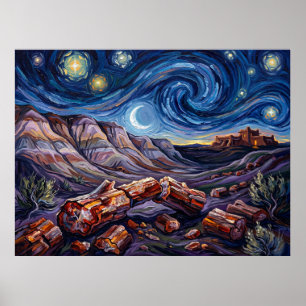 Versteinerter Wald Nationalpark Sternennacht Adobe Poster