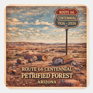 Versteinerter Wald Route 66 Centennial Quadratischer Aufkleber