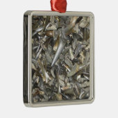 Versteinertes Haifischzahnmuster Silbernes Ornament (Rechts)