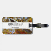 Versteinertes Holz mit Kristallen Gepäckanhänger (Rückseite horizontal)