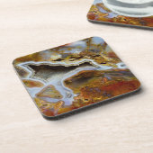 Versteinertes Holz mit Kristallen Getränkeuntersetzer (Linke Seite)