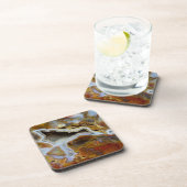 Versteinertes Holz mit Kristallen Getränkeuntersetzer (Rechte Seite)