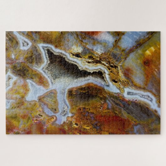 Versteinertes Holz mit Kristallen Puzzle (Horizontal)