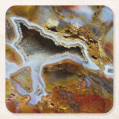 Versteinertes Holz mit Kristallen Rechteckiger Pappuntersetzer (Vorderseite)