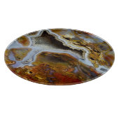 Versteinertes Holz mit Kristallen Schneidebrett (Ecke)