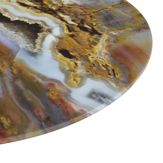 Versteinertes Holz mit Kristallen Schneidebrett (Ecke)