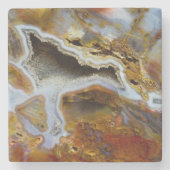 Versteinertes Holz mit Kristallen Steinuntersetzer (Vorderseite)