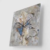Versteinertes Holz Quadratische Wanduhr (Winkel)