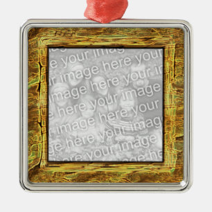 Versteinertes Holzrahmen-Ornament Ornament Aus Metall