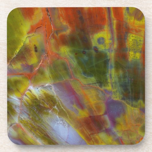 Versteinertes Regenbogenholz Getränkeuntersetzer (Vorderseite)
