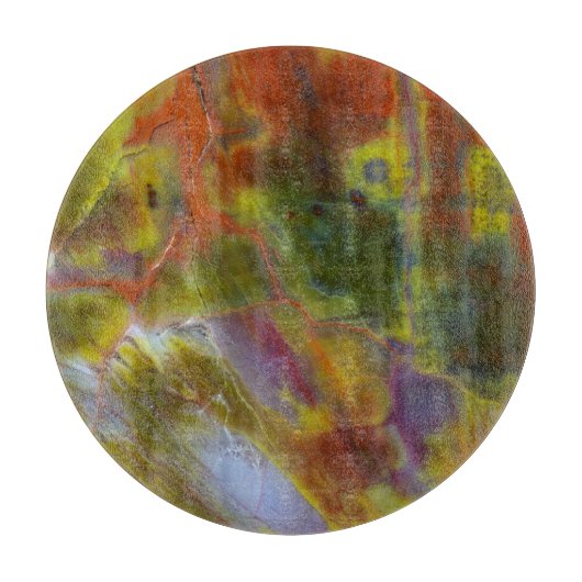 Versteinertes Regenbogenholz Schneidebrett (Vorderseite)