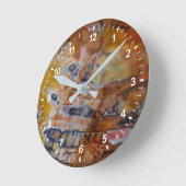 versteinertes Wood Brown Runde Wanduhr (Winkel)