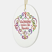 VerstopfenGlitzern Keramik Ornament (Links)