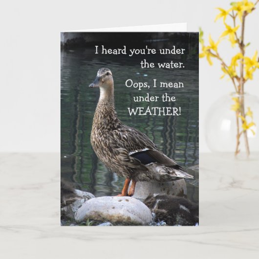 Verstopfte Ente - Wohlfühlkarte Karte (Gelbe Blume)