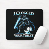 Verstopfte Toilette lustig Alpha Wolf Meme dumm Mousepad (Mit Mouse)