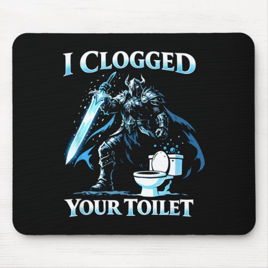 Verstopfte Toilette lustig Alpha Wolf Meme dumm Mousepad (Vorne)