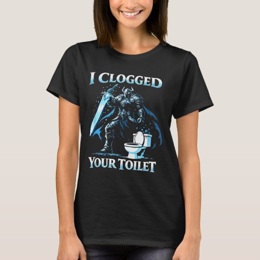 Verstopfte Toilette lustig Alpha Wolf Meme dumm T-Shirt (Vorderseite)