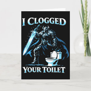 Verstopfte Toilette lustiger Alpha-Wolf-Meme dumm Karte