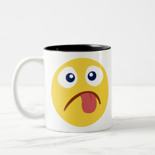 Verstopfte Tongue Emojia Zweifarbige Tasse