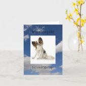 Verstorbener Hund in liebender Erinnerung Papillon Karte (Gelbe Blume)