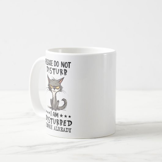 verstörte Katze Kaffeetasse (Vorderseite Links)