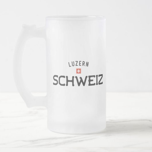 Verstörte Luzern Schweiz (Luzerne Schweiz) Mattglas Bierglas (Links)