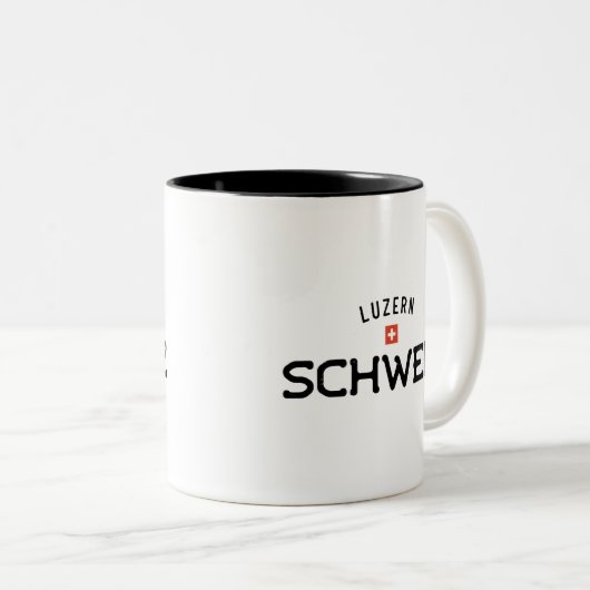 Verstörte Luzern Schweiz (Luzerne Schweiz) Zweifarbige Tasse (VorderseiteRechts)