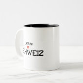 Verstörte Luzern Schweiz (Luzerne Schweiz) Zweifarbige Tasse (Vorderseite Links)