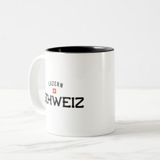 Verstörte Luzern Schweiz (Luzerne Schweiz) Zweifarbige Tasse (Vorderseite Links)